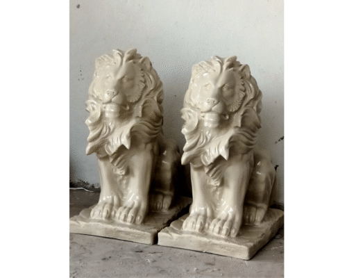 Big Sitting Lion (Ivory) - Image 4